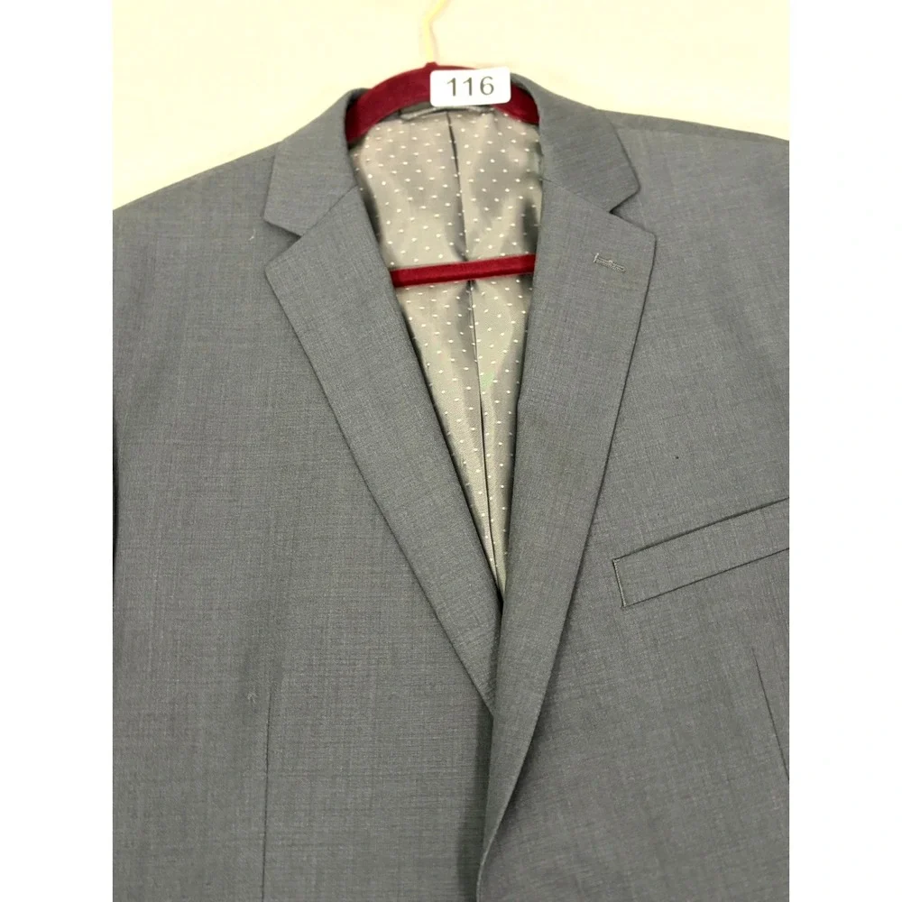 Collection By Michael Strahan Suit Jacket Men's 48R Charcoal Gray Wool Blend